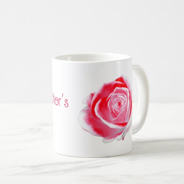 Mug Rose rouge et blanc pour la fête des mères (Devant droit)