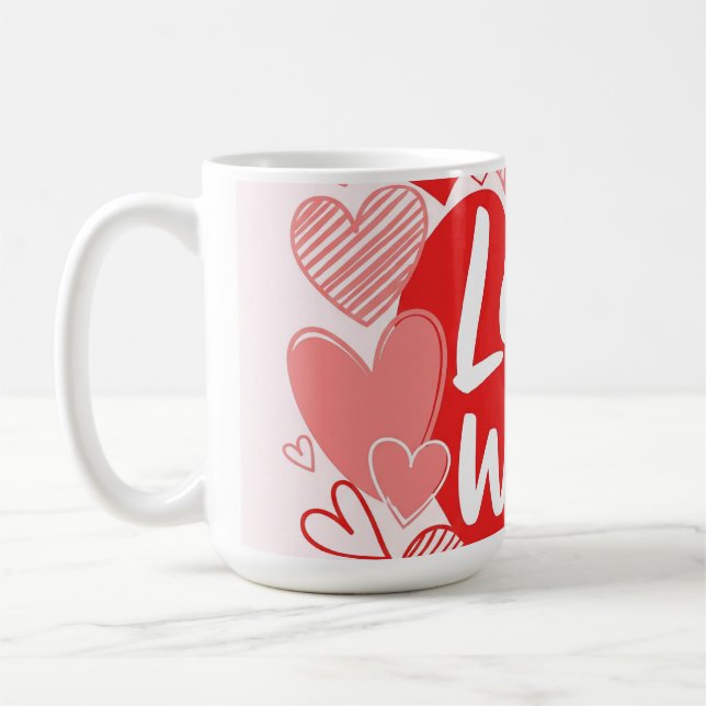 Mug Rose rouge gras "L'amour est la réponse" Tee graph (Gauche)