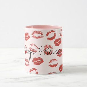 Mug Rose rouge lèvres Kiss