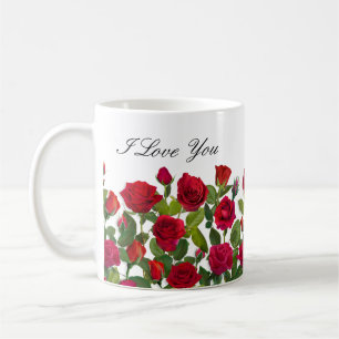Mug Rose Rouge Moderne Minimaliste Je T'Aime