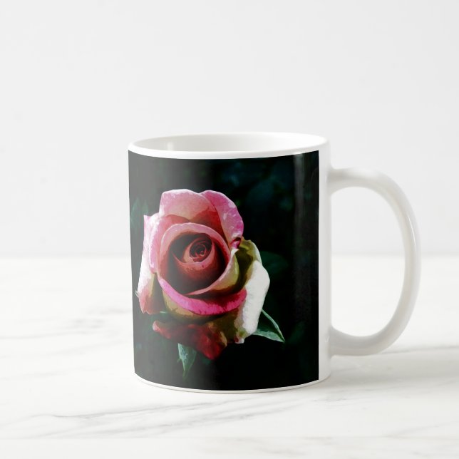 Mug Rose rouge peinte à l'huile (Droite)