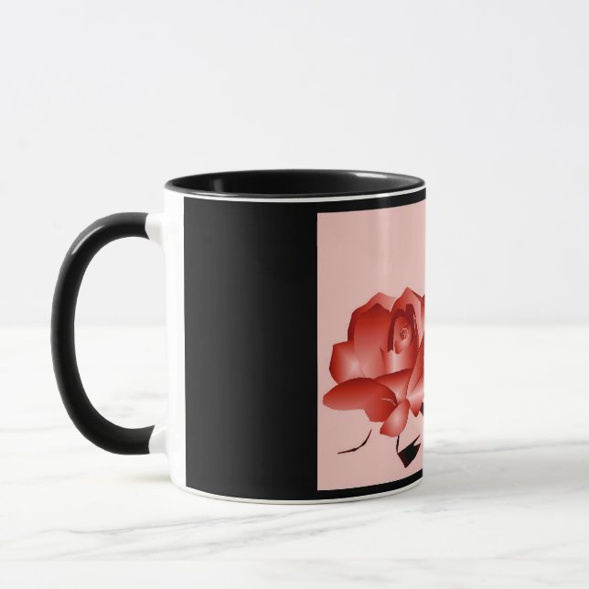 Mug "Rose rouge" - Personnalisable (Gauche)