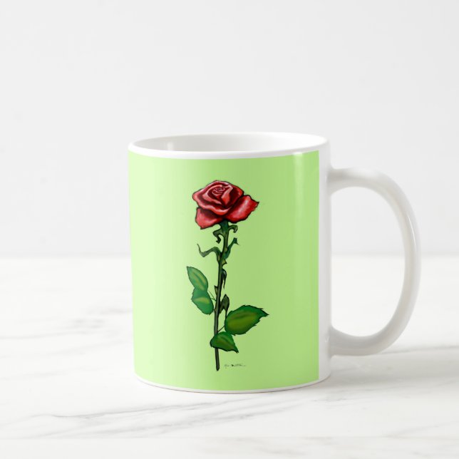 Mug Rose rouge simple (Droite)