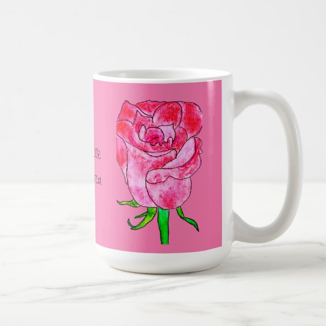 Mug Rose rouge sur une tige (Droite)
