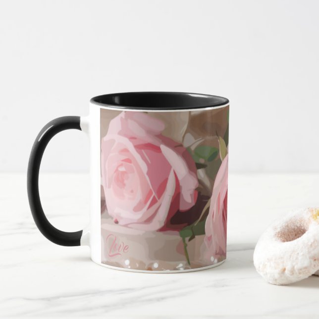 Mug Rose Silken (Avec donut)