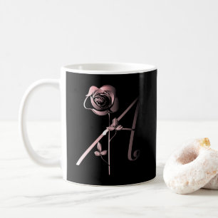 Mug Rose Silver écrit à la main et dessiné un noir