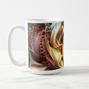 Mug Rose Steampunk avec visage surréaliste - Flor méca