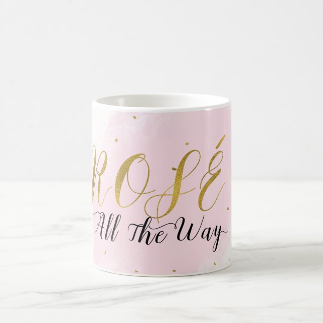 Mug Rosé Toute la Voie Rose et Or Vin Glamour Moderne (Centre)