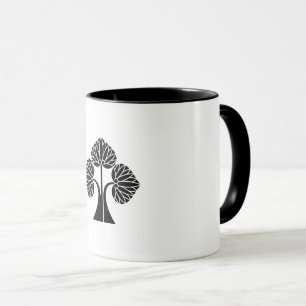 Mug Rose trémière debout divisée à droite