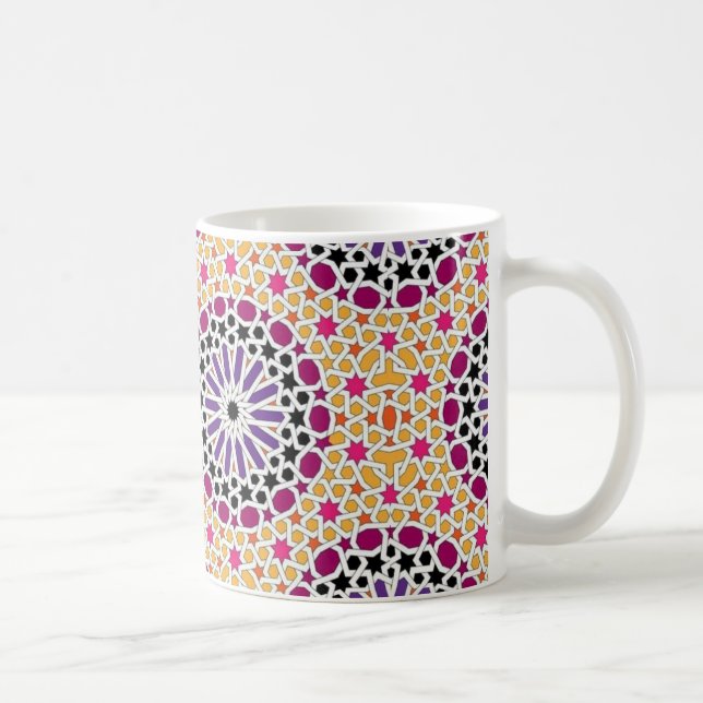 Mug Rose Turc Géométrique, Violet, Jaune (Droite)