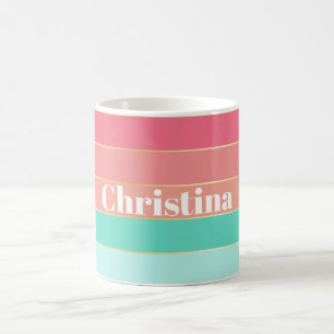 Mug Rose Vert or personnalisé Couleur Été Bloc de coul