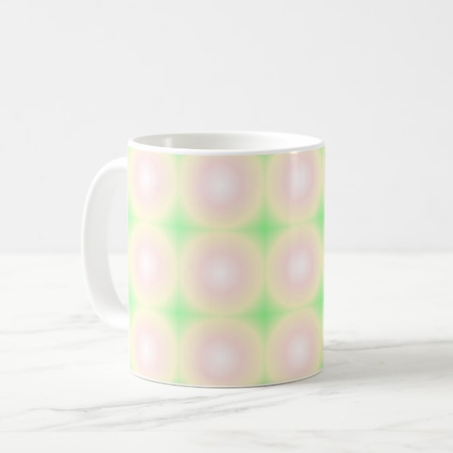 Mug Rose vert pâle Blanc 3D Optique Motif dégradé (Devant gauche)