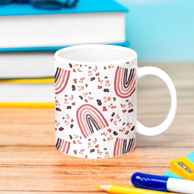Mug Rose Violet Abstrait Arc-en-ciel Aquarelle Rétro (Créateur téléchargé)