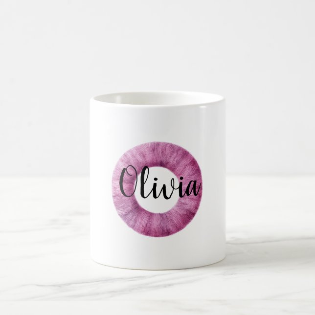 Mug Rose Violet Confortable Lettre O Nom  (Centre)