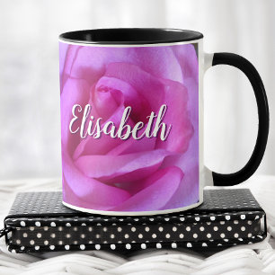 Mug Rose violet rose fleur gros plan photo nom personn