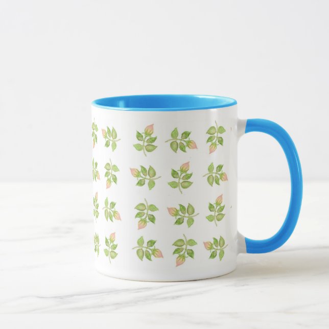 Mug Rosebud Mini-impression rose Bleu Bleu Bleu Ringer (Droite)