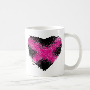 Mug Rosée choquante sur la parties scintillant noire p