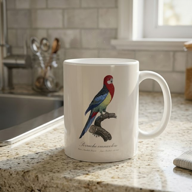 Mug Rosella orientale ou Perruche à tête pâle (Eastern rosella or Platycercus eximius parakeet. Coffee Mug)