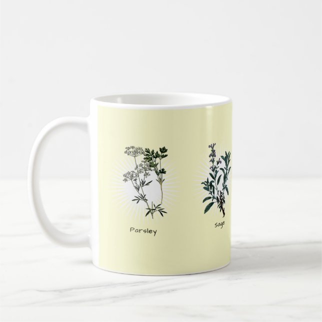 Mug Rosemary de la tige de persil et Herbes de thym (Gauche)