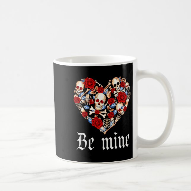 Mug Roses And Skulls Heart Gothic Style Valentine Be M (Droite)
