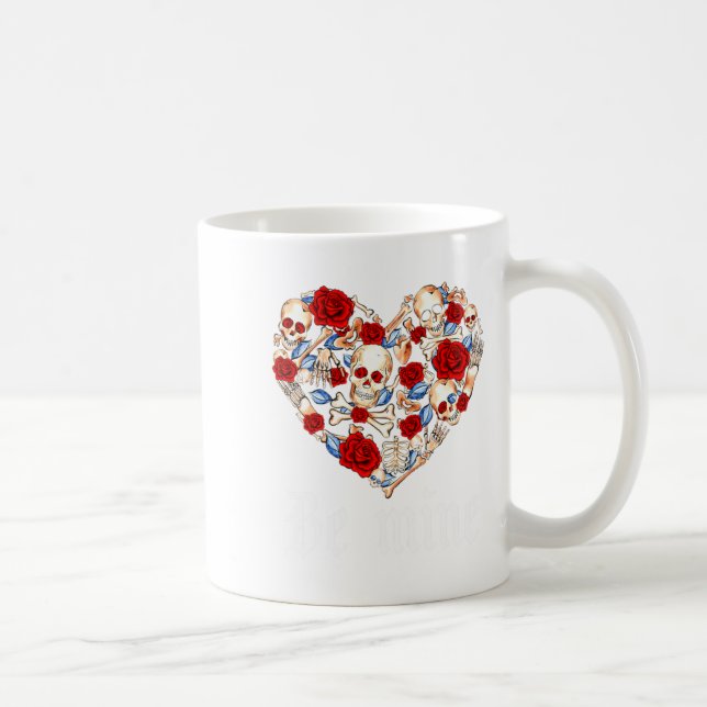 Mug Roses And Skulls Heart Gothic Style Valentine Be M (Droite)