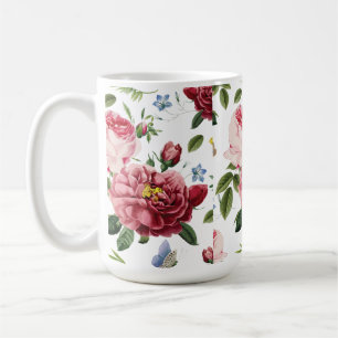 Mug Roses anglaises roses élégantes vintage romantique
