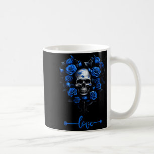 Mug Roses Bleues Crâne Pour La Saint-Valentin Amour Ro