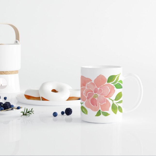Mug Roses d'aquarelle rose (Créateur téléchargé)