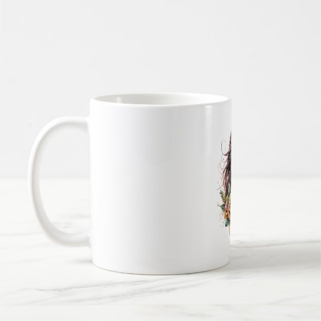 Mug Roses de Parties scintillant de cheval fille esthé (Gauche)