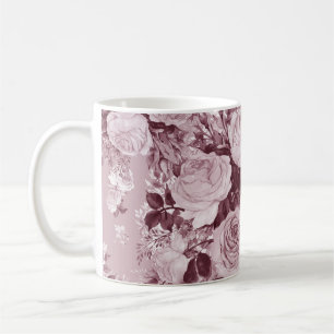 Mug Roses de thé : Motif Bouquet d'aquarelle.