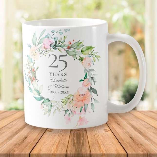 Mug Roses de verdure pour les 25 ans de mariage (Créateur téléchargé)