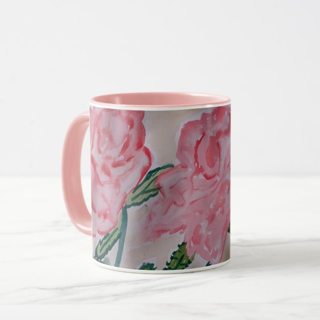 Mug Roses d'été Abstraits (Devant gauche)