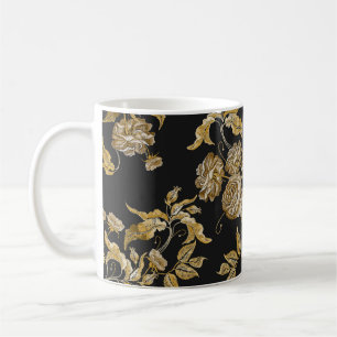 Mug Roses d'or : Motif de broderie Vintage