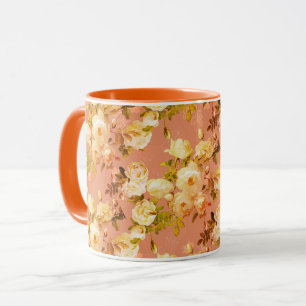 Mug Roses douces sur fond rouge