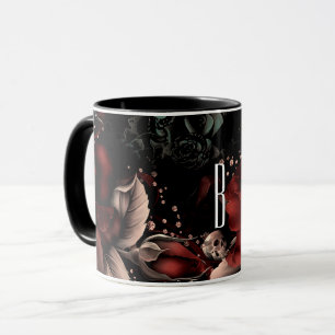 Mug Roses et crâne noir rouge Personnalisé