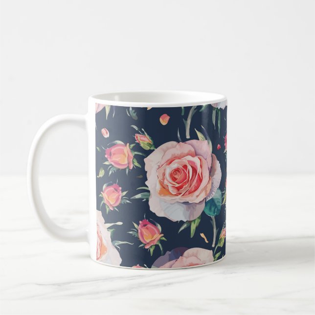 Mug Roses et Rosebuds : Floral Seamless. (Gauche)