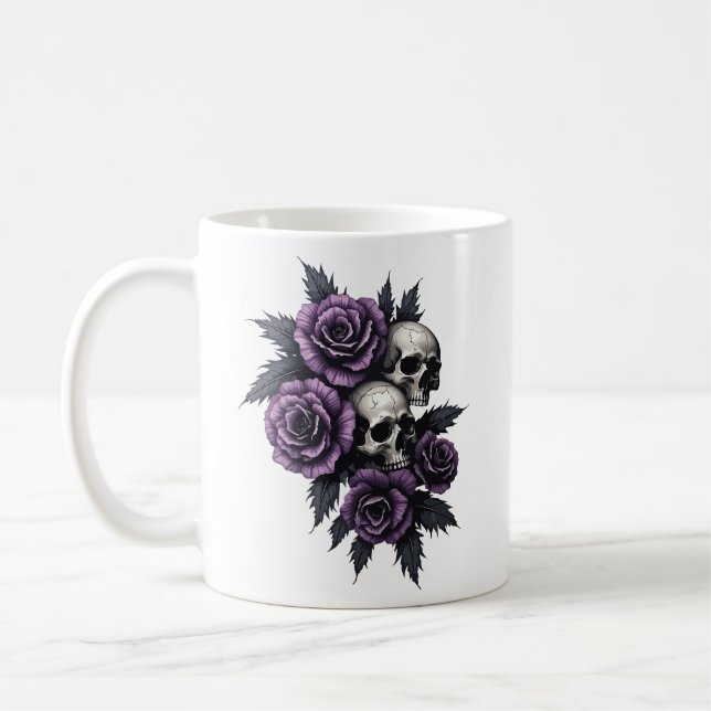 Mug Roses et squelette (Gauche)