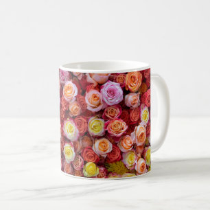 Mug Roses Florales de Couleurs Mixtes Vibrantes 