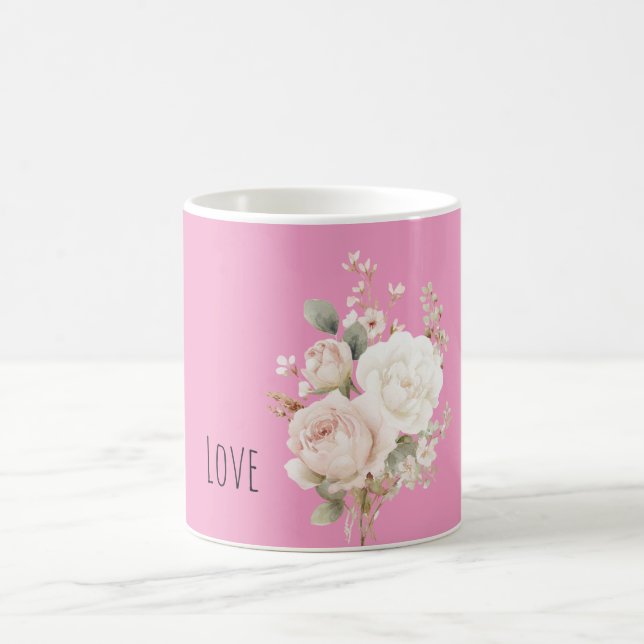 Mug Roses Florales Rose Blanc Rosé (Centre)