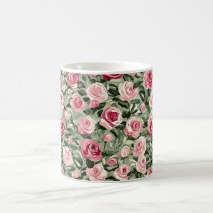 Mug Roses Florales Rose Rouge Vert
