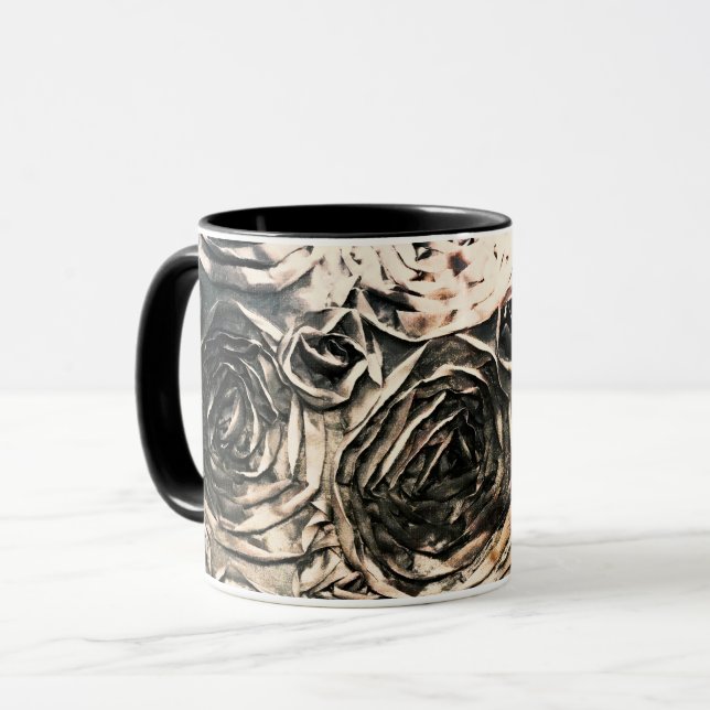 Mug Roses Glamour Or Bronze Rustique Floral Glam (Devant gauche)