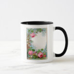 MUG ROSES & JASMINES<br><div class="desc">Elégant,  coloré,  romantique style vintage design floral rouge,  roses roses roses,  feuilles verts,  jasmins blancs par BALDESIGN3D.</div>