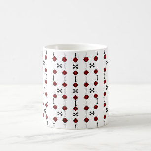 Mug Roses morts (Noir avec Rouge)