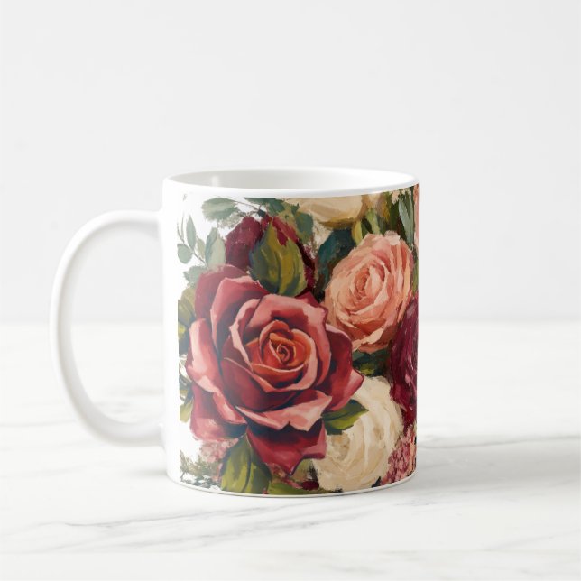 Mug roses motif floral (Gauche)