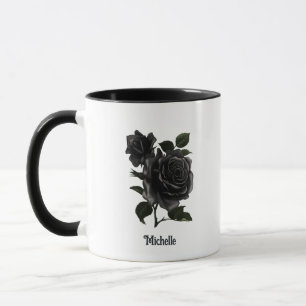 Mug Roses noires personnalisées gothiques vintage