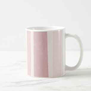 Mug Roses Pâles Aquarelle Rayures Moderne Bohème