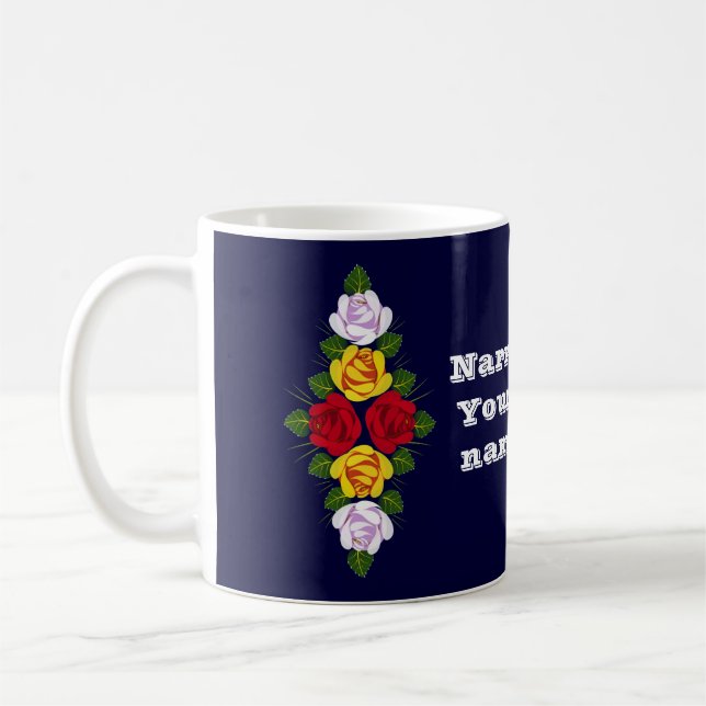 Mug Roses personnalisés de Narrowboat (Gauche)