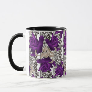Mug Roses rétro, violet