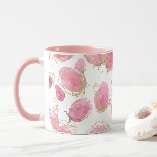 Mug Roses roses (Avec donut)