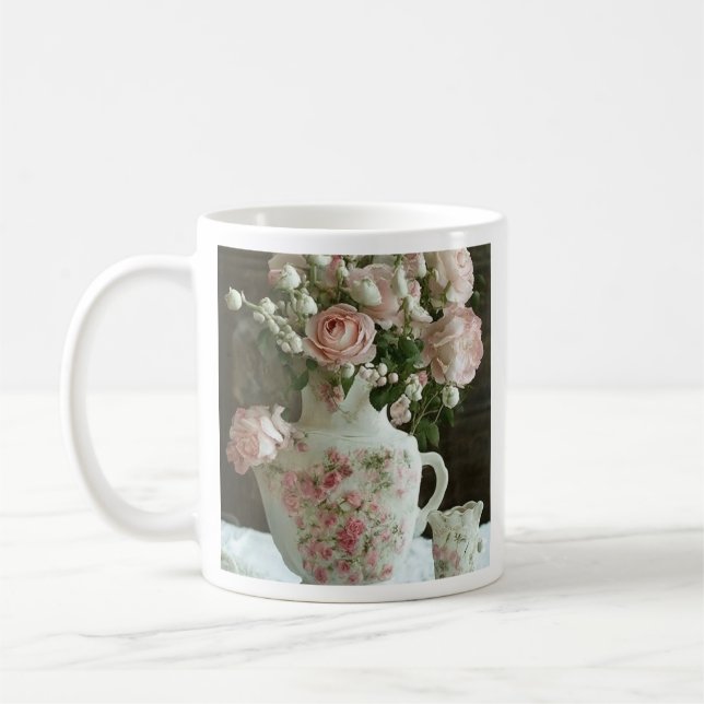 Mug Roses roses dans une théière (Gauche)